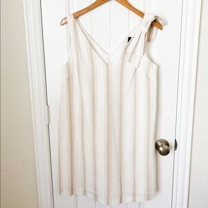 Alex Marie Striped Ivory Tank Dress Size Small